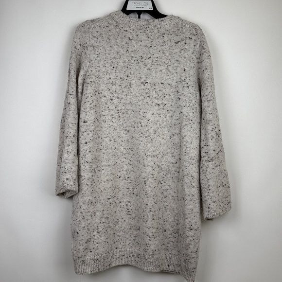 Madewell Donegal Button Long Sleeve Speckled Beige Wool Sweater Dress Size XL - Picture 7 of 12